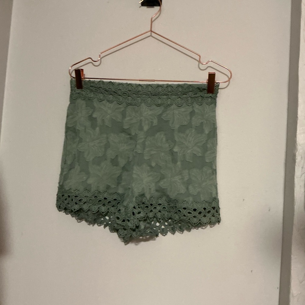 Floral green shorts